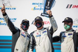 Andrew Davis, Frank DePew, and Robin Liddell Celebrate Their Victory at Road Atlanta