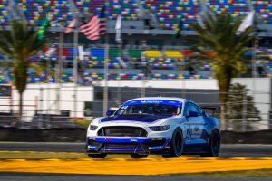 PF Racing's #42 Ford Mustang GT4 on Forgeline GS1R Wheels at Daytona International Raceway